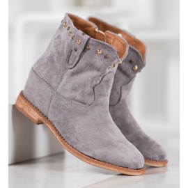 Bella Paris Botas de caubói de camurça com jatos cinza 2 Bella Paris Botas de caubói de camurça com jatos cinza 2