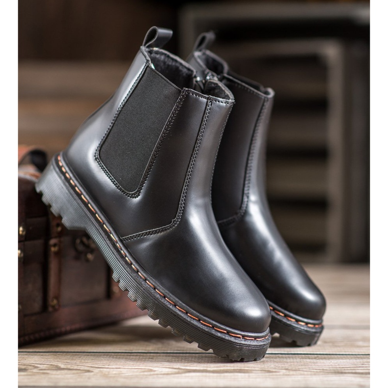 SHELOVET Chelsea Boots na plataforma preto 1
