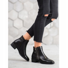 W. Potocki Botas de rock com couro ecológico preto 1 W. Potocki Botas de rock com couro ecológico preto 1