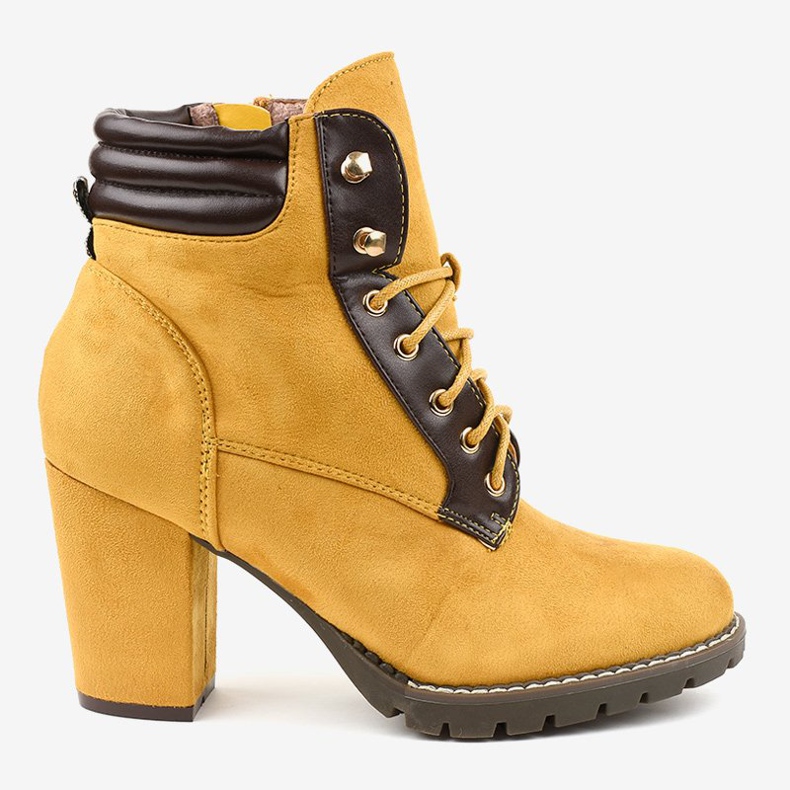 Botins de camurça amarela 995-37 amarelo 2