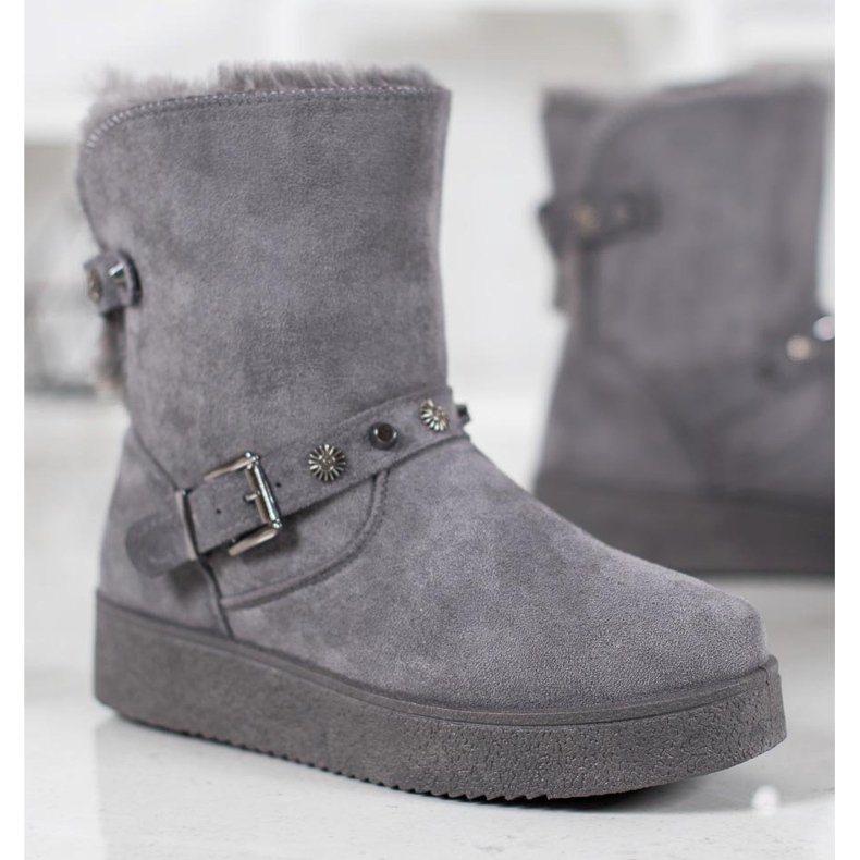 SHELOVET Mukluki com jatos cinza 1