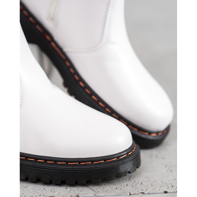 SHELOVET Chelsea Boots na plataforma branco 1
