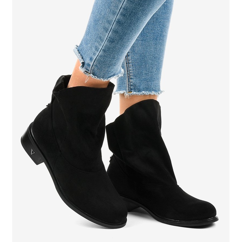 Botas pretas com isolamento achatado 6672-6 preto 2