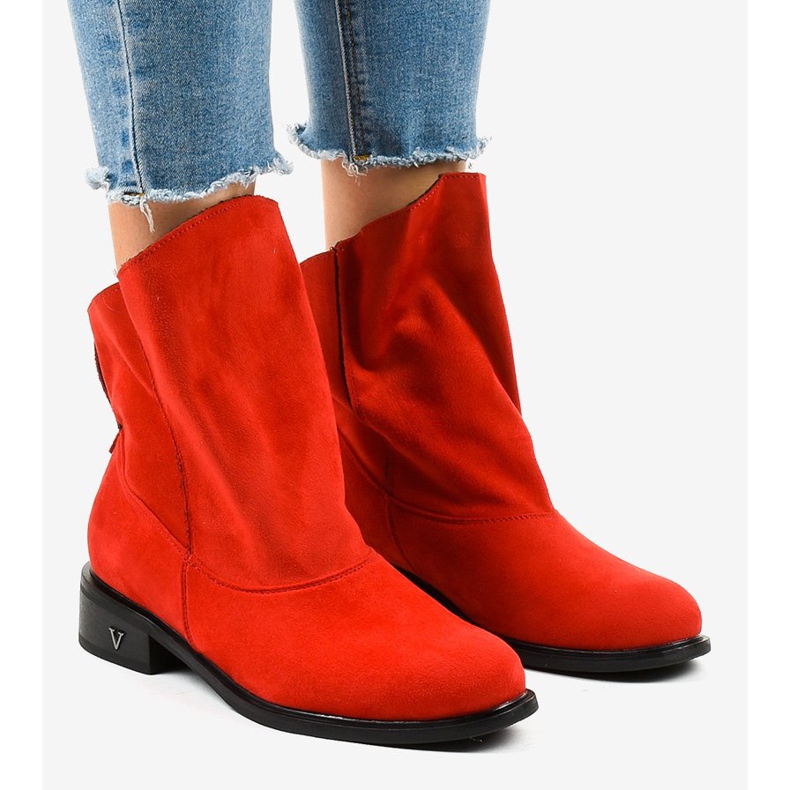 Botas com isolamento achatado vermelho 6672-7 1