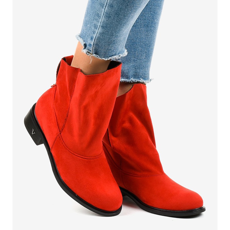 Botas com isolamento achatado vermelho 6672-7 2