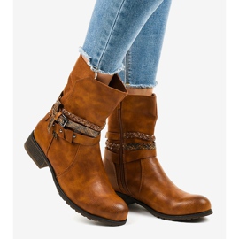 Botas marrons com isolamento achatado 4440 castanho 2