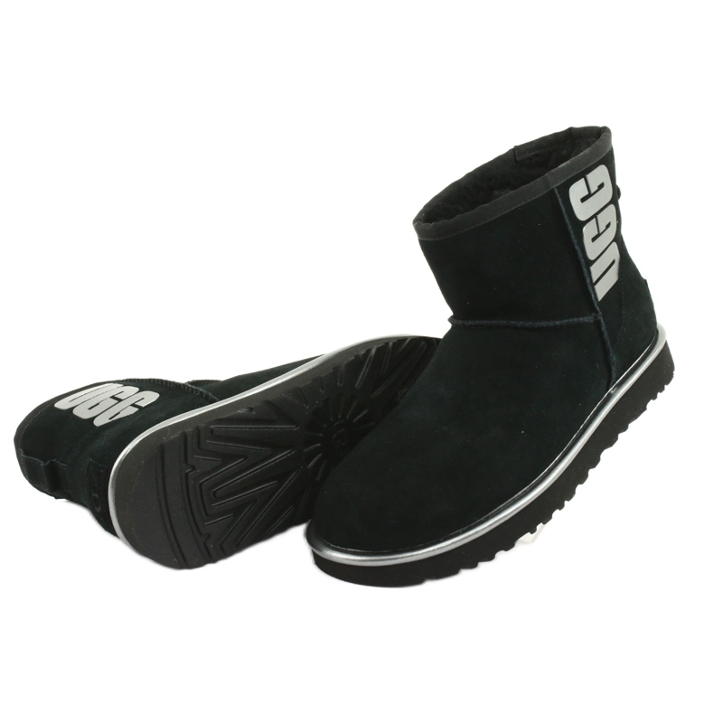 Ugg Classic Mini Ugg Rubber Logo W 1110087-BMT Shoes preto cinza 4