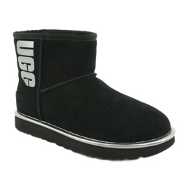 Ugg Classic Mini Ugg Rubber Logo W 1110087-BMT Shoes preto cinza 1