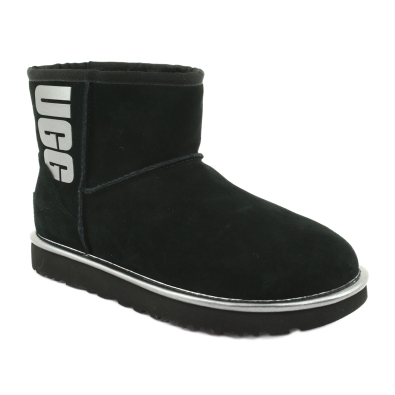 Ugg Classic Mini Ugg Rubber Logo W 1110087-BMT Shoes preto cinza 1