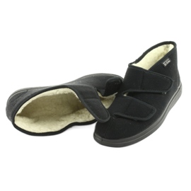 Chinelos masculinos quentes Dr.Orto Befado com velcro, pu 986M011, preto 4