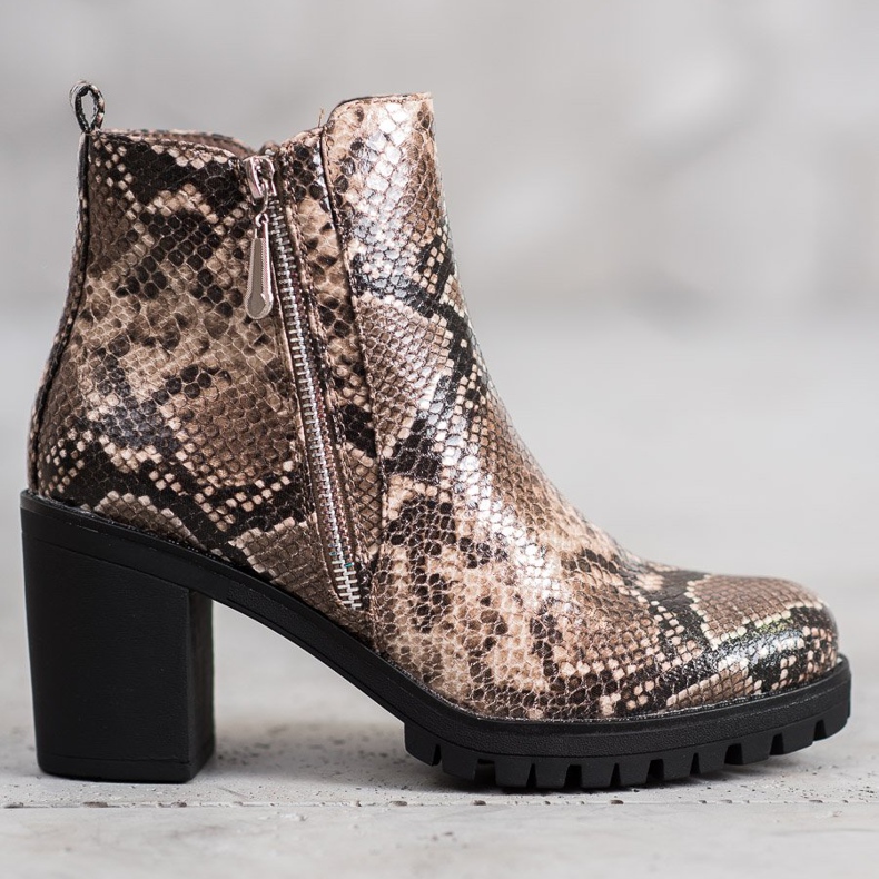 Seastar Botas de plataforma com estampa de cobra marrom multicolorido 1