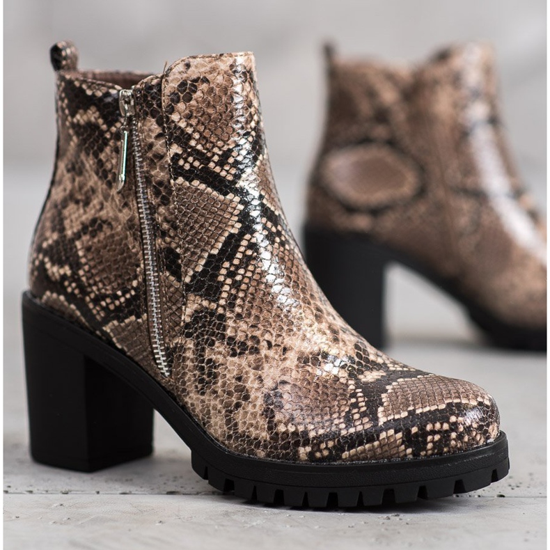 Seastar Botas de plataforma com estampa de cobra marrom multicolorido 2