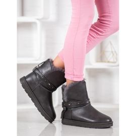 SHELOVET Mukluki com couro ecológico cinza 2