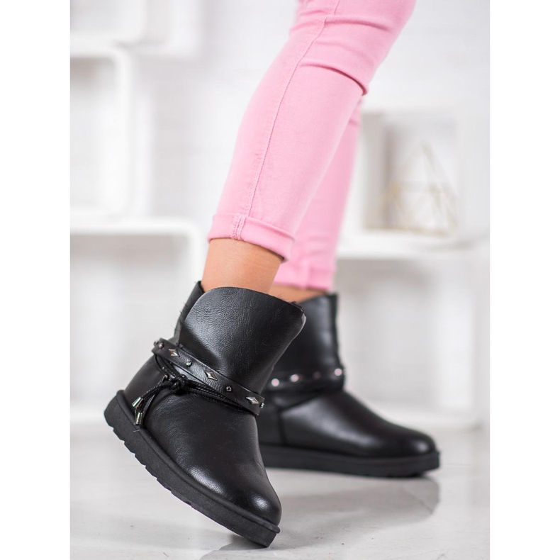 SHELOVET Mukluki com couro ecológico preto 2 SHELOVET Mukluki com couro ecológico preto 2