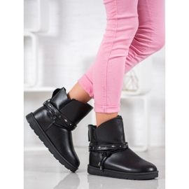 SHELOVET Mukluki com couro ecológico preto 1 SHELOVET Mukluki com couro ecológico preto 1