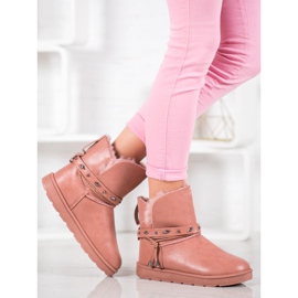 SHELOVET Mukluki com couro ecológico rosa 2