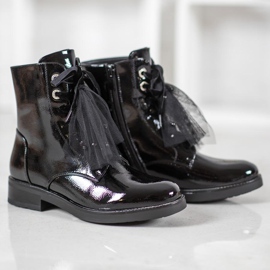 SHELOVET Trabalhadores em couro ecológico lacado preto 1