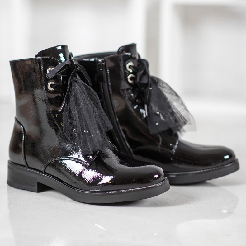 SHELOVET Trabalhadores em couro ecológico lacado preto 1