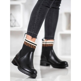 Gogo Botas deslizantes de couro ecológico preto 2