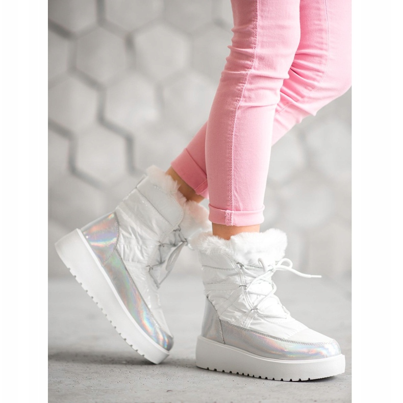 Bella Paris Botas de neve da moda branco 1