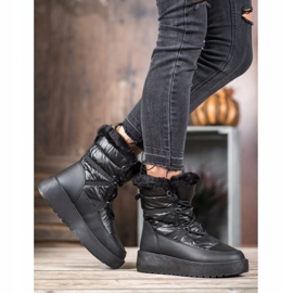 Bella Paris Botas de neve da moda preto 1