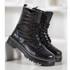 SHELOVET Trabalhadores elegantes com couro ecológico preto 1