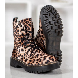 SHELOVET Camurça Workers Leopard Print marrom 1