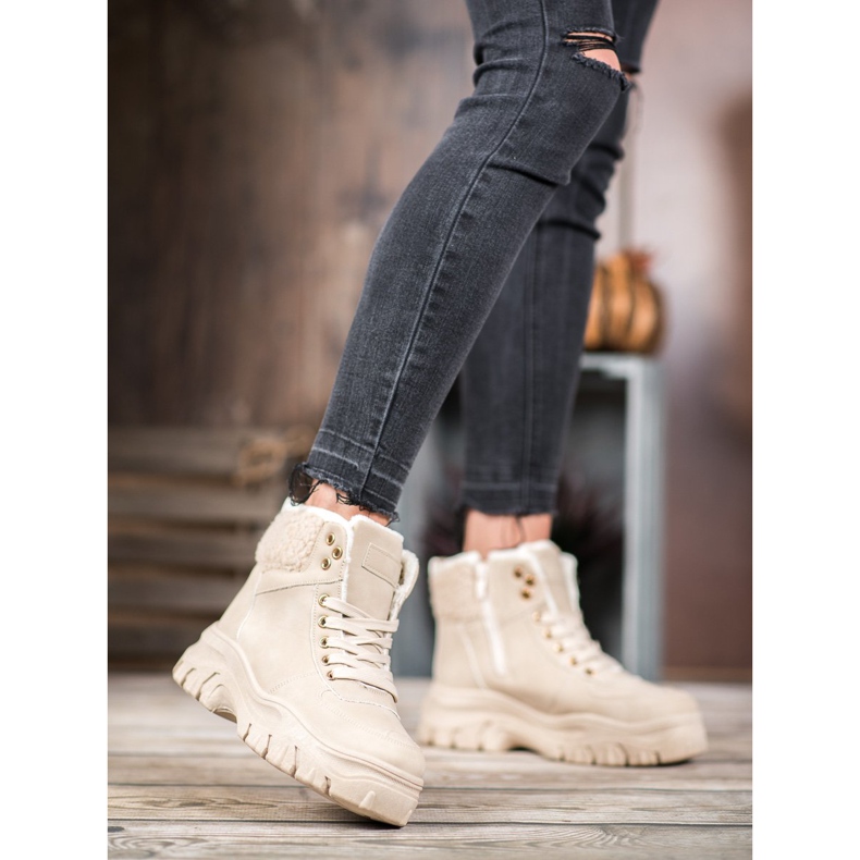 GOLL Tênis Quentes Com Pele De Carneiro castanho 1