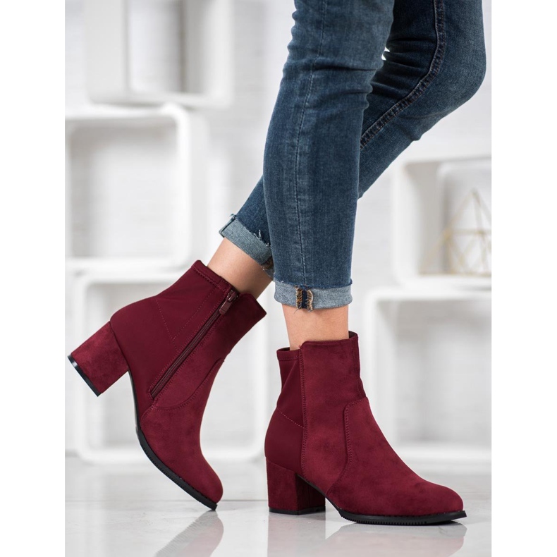 J. Star Botas cor de vinho vermelho 2