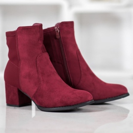 J. Star Botas cor de vinho vermelho 1