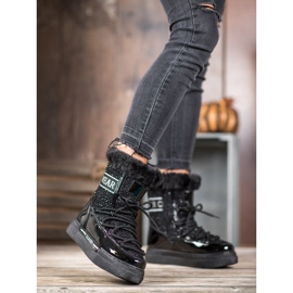 Bella Paris Botas de neve clássicas elegantes preto 2