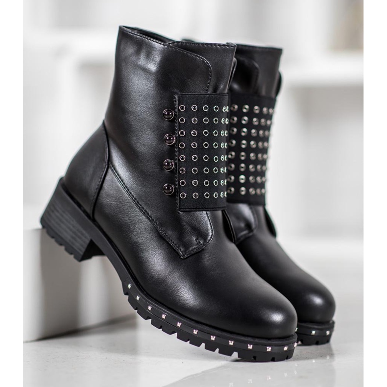 J. Star Trabalhadores elegantes com strass preto 2