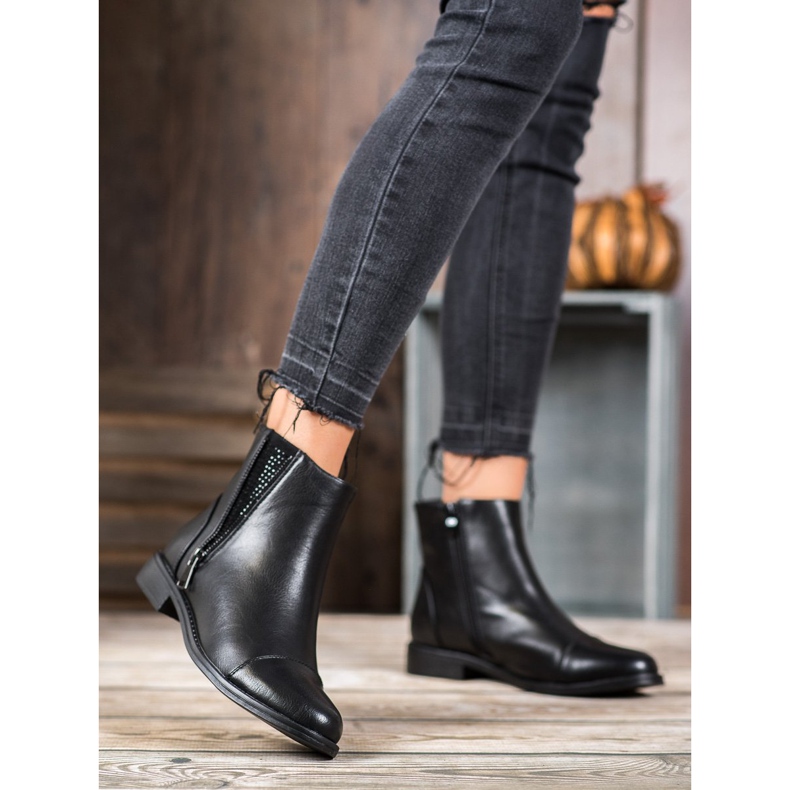 J. Star Botas Elegantes Com Cristais preto 1 J. Star Botas Elegantes Com Cristais preto 1