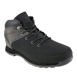 Botas masculinas pretas com isolamento térmico T-1918 preto cinza 1 Botas masculinas pretas com isolamento térmico T-1918 preto cinza 1
