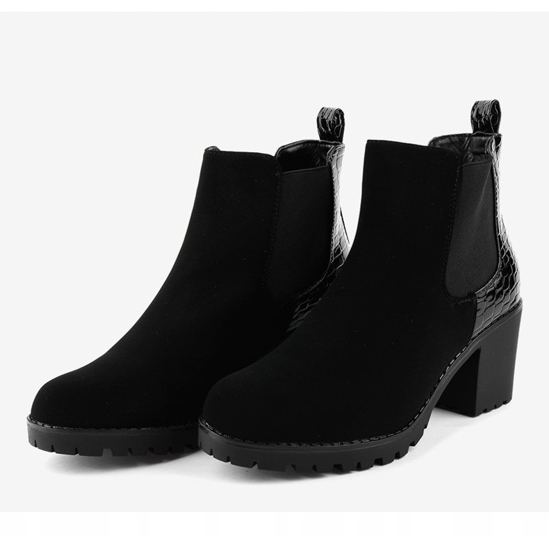 Botas pretas no espigão com elástico W356 preto 2