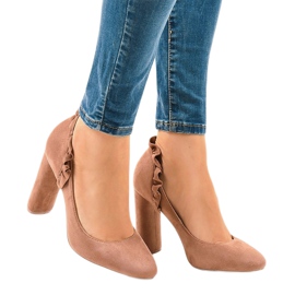 Salto alto em camurça rosa LE037P 2