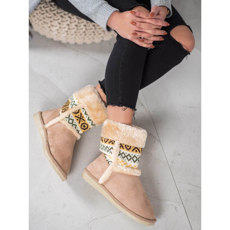 Badoxx Botas de neve com padrão étnico marrom 2