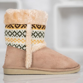 Badoxx Botas de neve com padrão étnico marrom 1