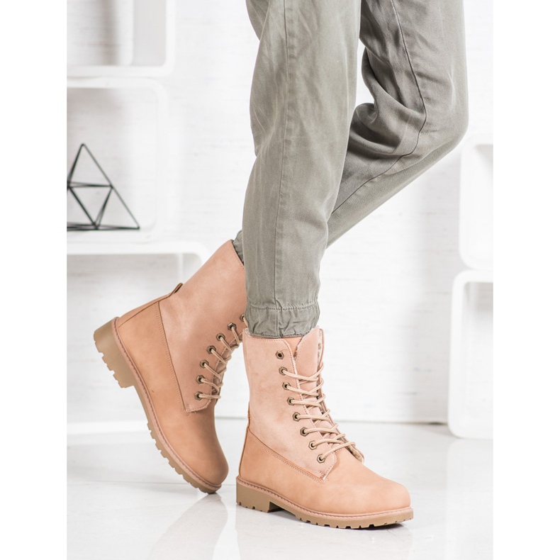 Super Me Botas de amarrar rosa 1 Super Me Botas de amarrar rosa 1