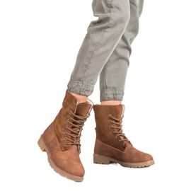 Super Me Botas de amarrar castanho 2