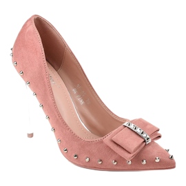 Sapatos rosa brilhante no calcanhar NF-05 1