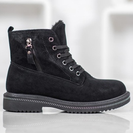 SHELOVET Trappers With Glitter preto 2