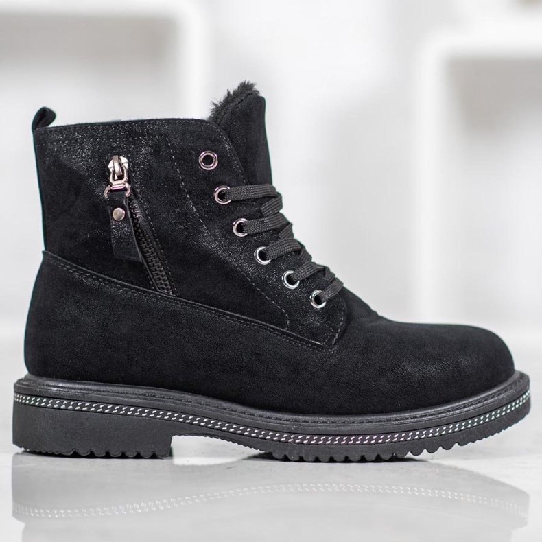 SHELOVET Trappers With Glitter preto 2