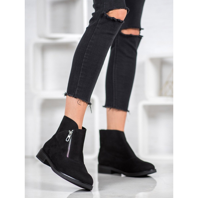 ENPLUS Botas elegantes com zíper preto 1