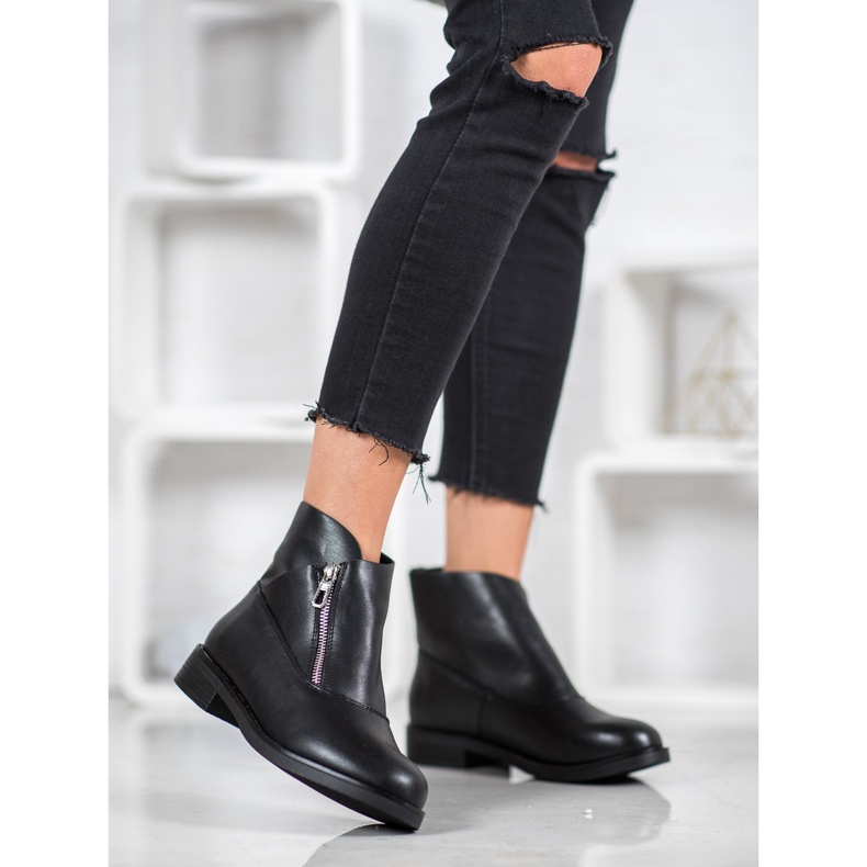 ENPLUS Botas elegantes com zíper preto 1