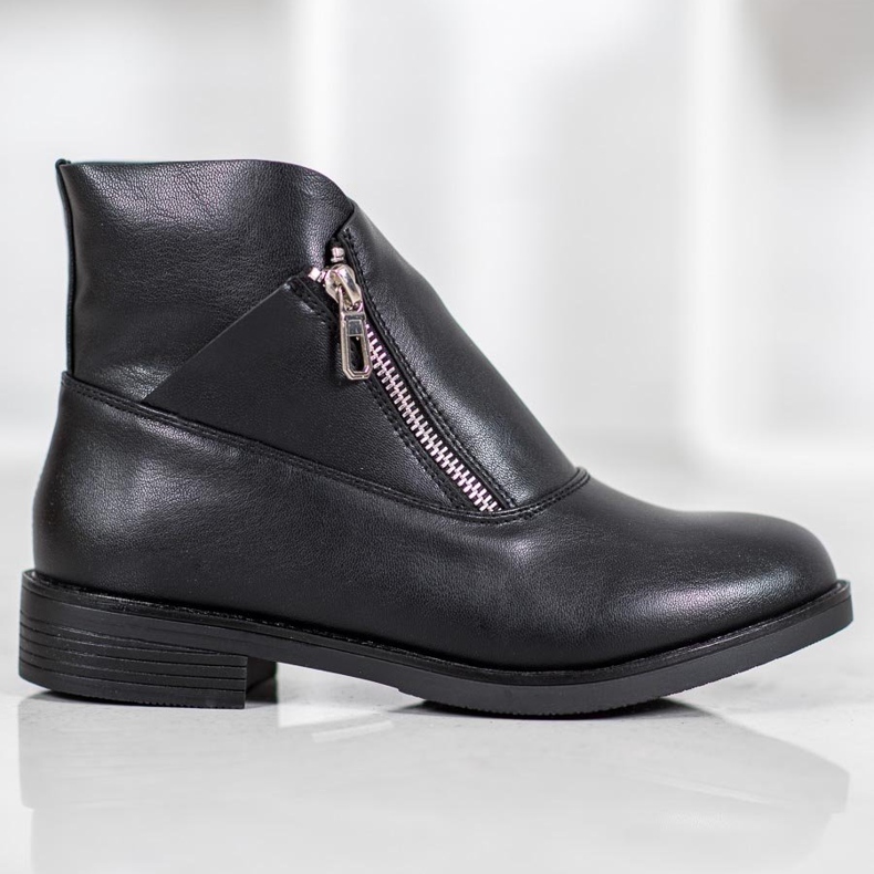 ENPLUS Botas elegantes com zíper preto 2