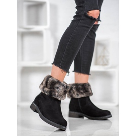 Kayla Botas de camurça com pele preto 1 Kayla Botas de camurça com pele preto 1