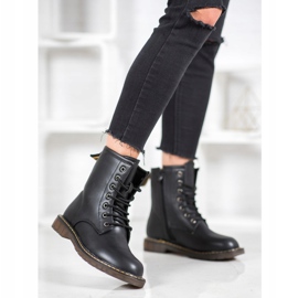 SHELOVET Trappers elegantes com couro ecológico preto 1 SHELOVET Trappers elegantes com couro ecológico preto 1