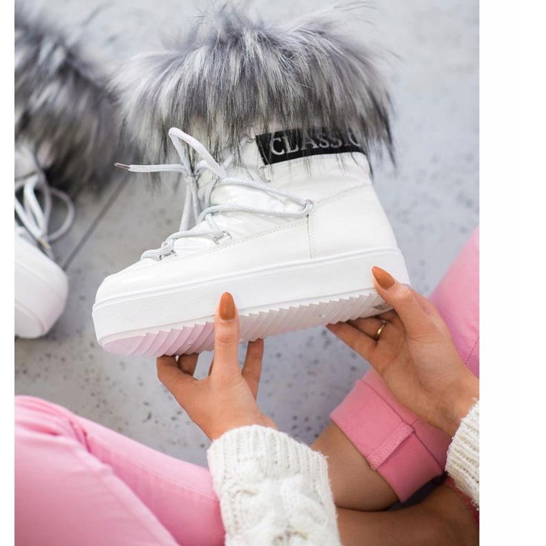 Bella Paris Botas de neve quentes com pele branco 2 Bella Paris Botas de neve quentes com pele branco 2