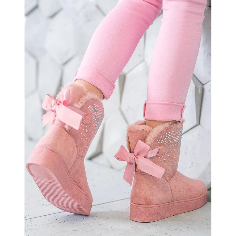 SHELOVET Mukluki com cristais rosa 1